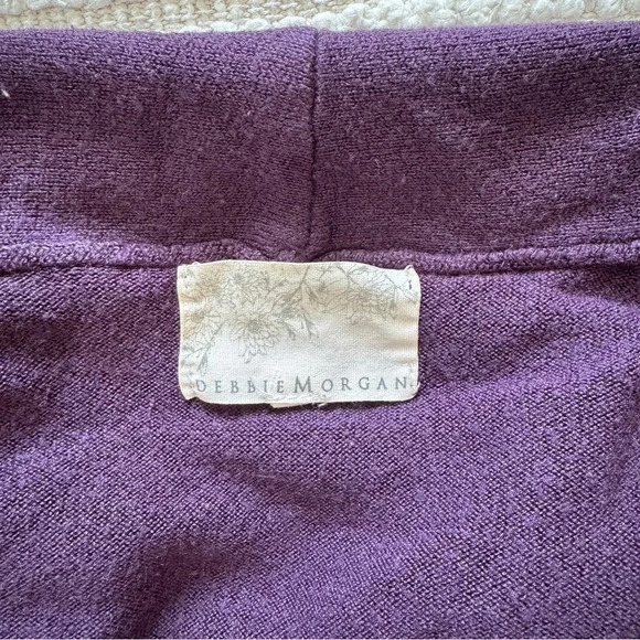 Debbie Morgan long purple cardigan with pockets - Picture 5 of 5